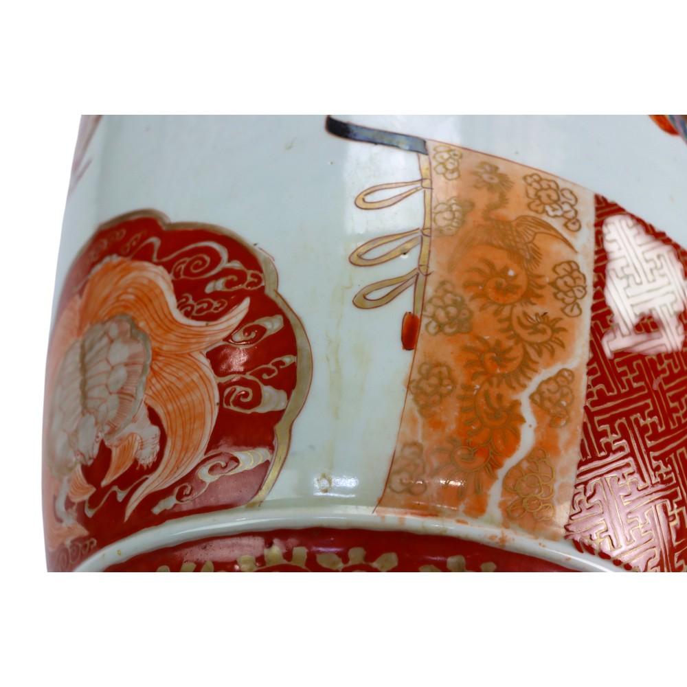 Antique Japanese Hand Painted Porcelain Floor Vase 19thC im Angebot 4