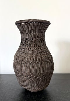 Antique Japanese Hanging Ikebana Bamboo Basket