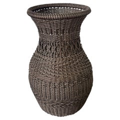 Antique Japanese Hanging Ikebana Bamboo Basket