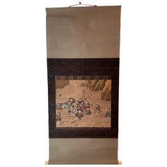 Antique Japanese Hanging Scroll Attributed to Iwasa Matabei