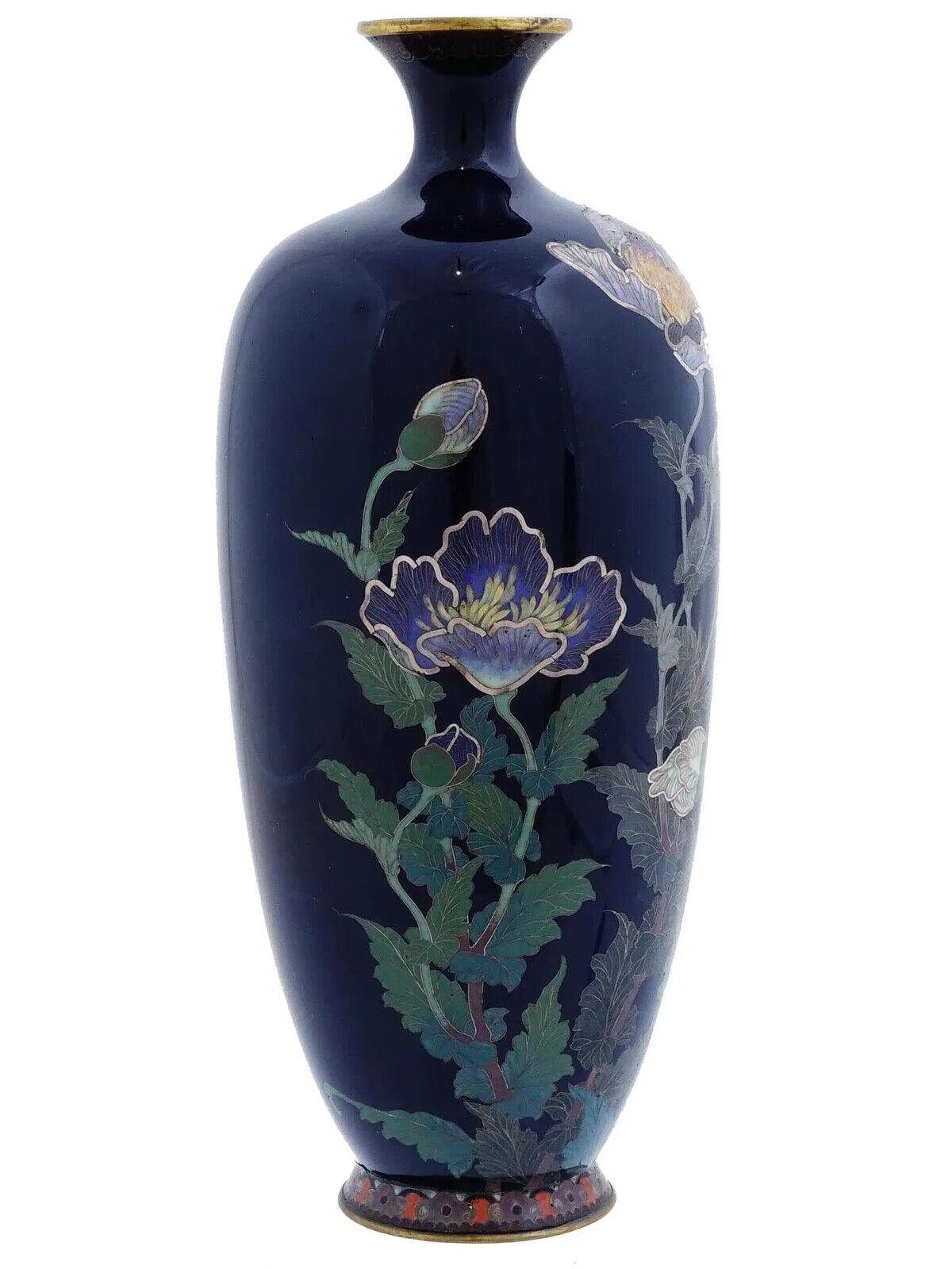 Antiguo Jarrón de Esmalte Cloisonné de la Escuela Japonesa Hayashi Japonés en venta