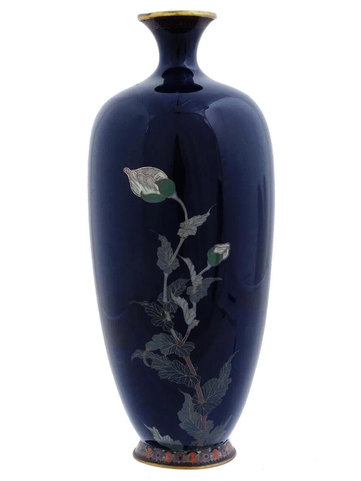 Antiguo Jarrón de Esmalte Cloisonné de la Escuela Japonesa Hayashi Cloissoné en venta