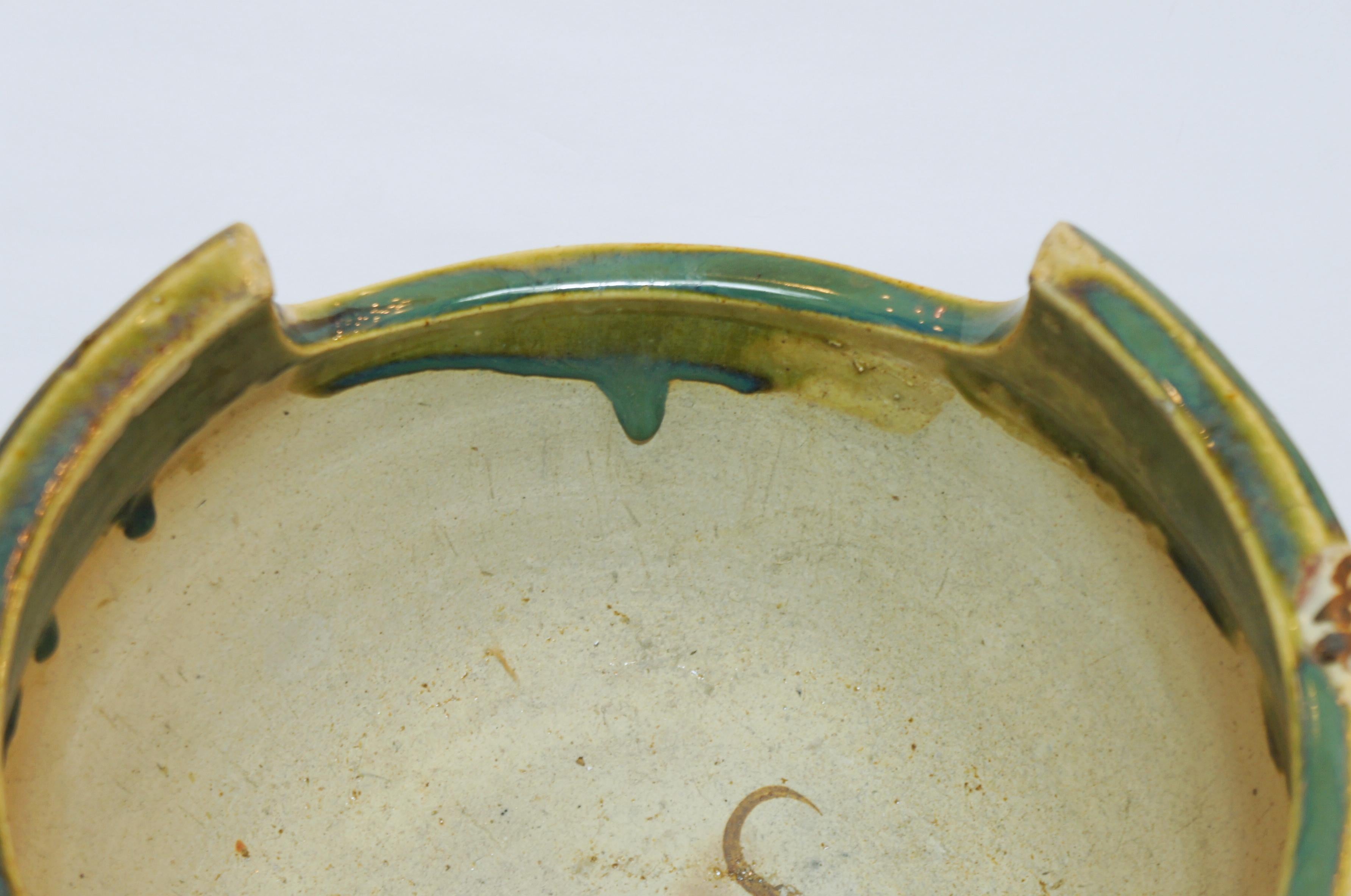 Antique Japanese Hibachi/ Fire Box with Style Oribe, 1930s 2