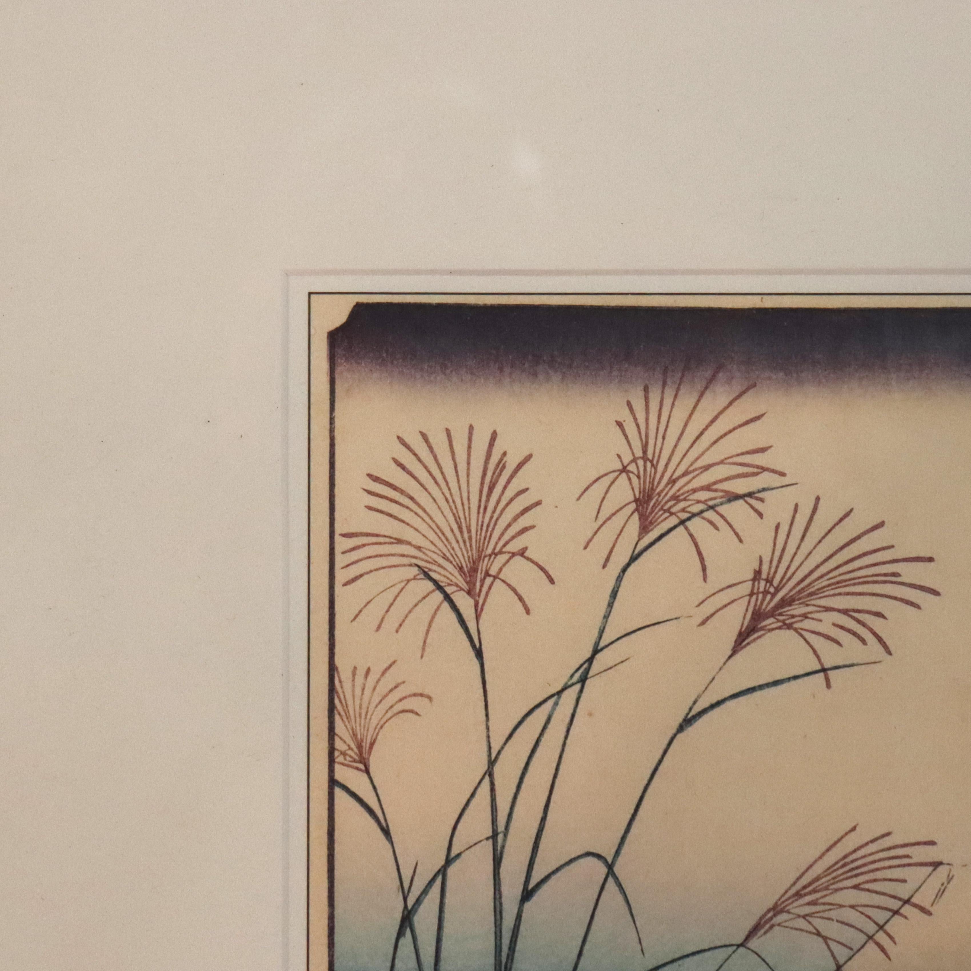 Papier Ancienne estampe japonaise au bloc de bois de Hiroshige 