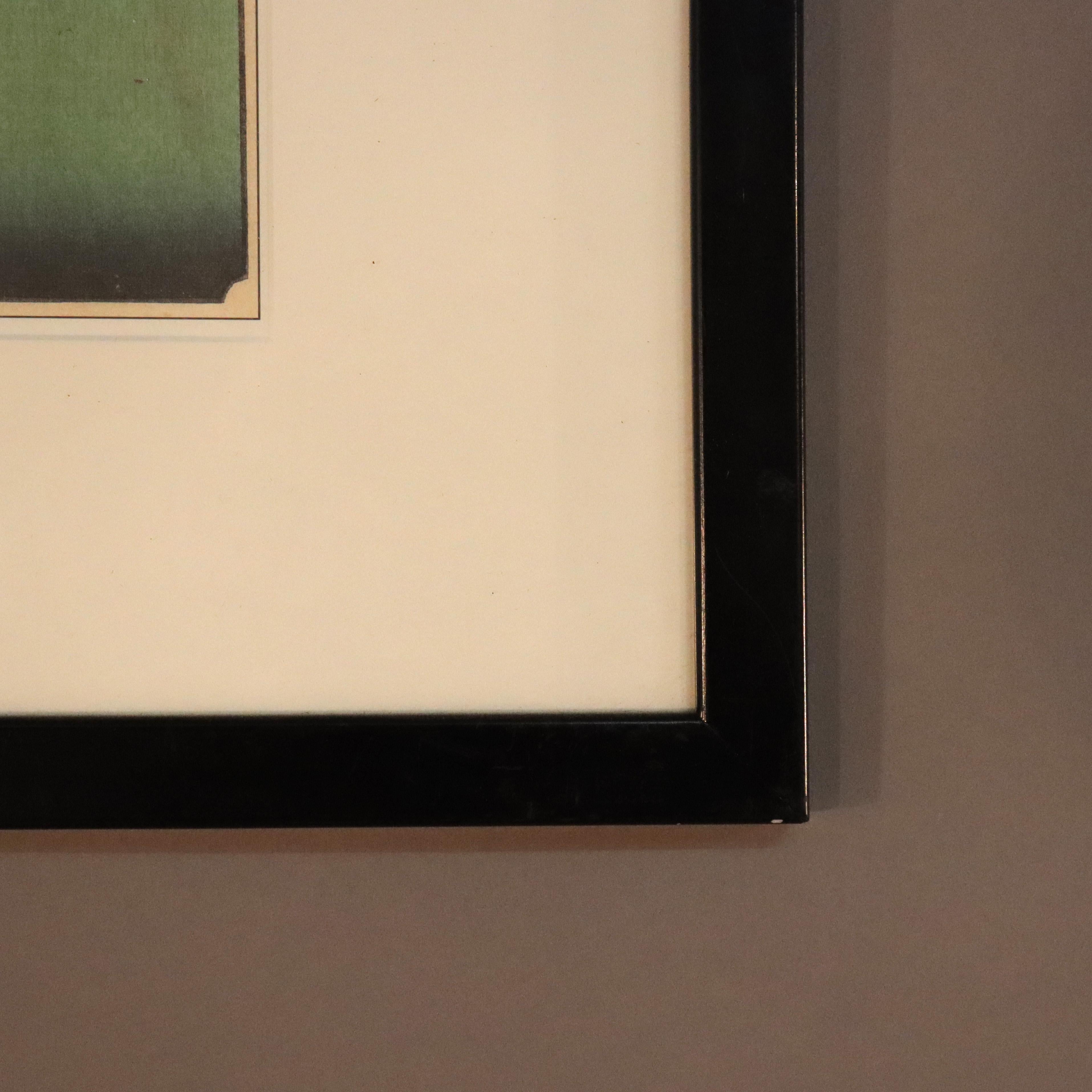 Ancienne estampe japonaise au bloc de bois de Hiroshige 