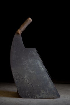 Antique Japanese huge whaleback handsaw Koga's Maebi Ooga, Forged steel blade