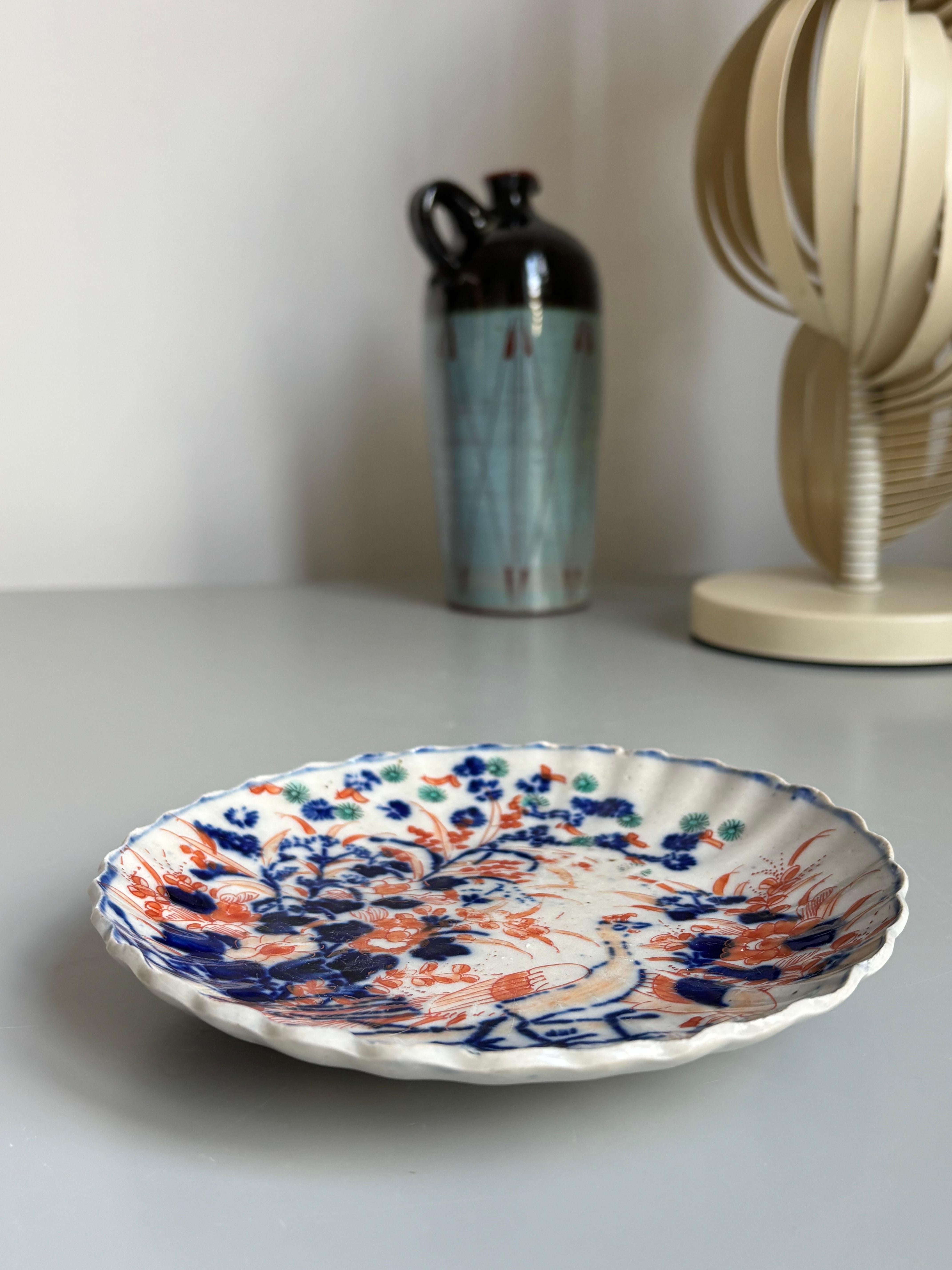 Antique Japanese Imari Arita Ware Porcelain Dish, 19th Century Japonismo en venta