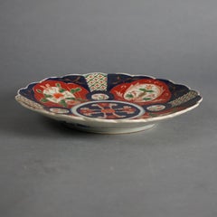 Antique Japanese Imari Charger with  Garden Flowers C1920