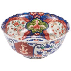 Antique Japanese Imari Lotus Shaped Bowl