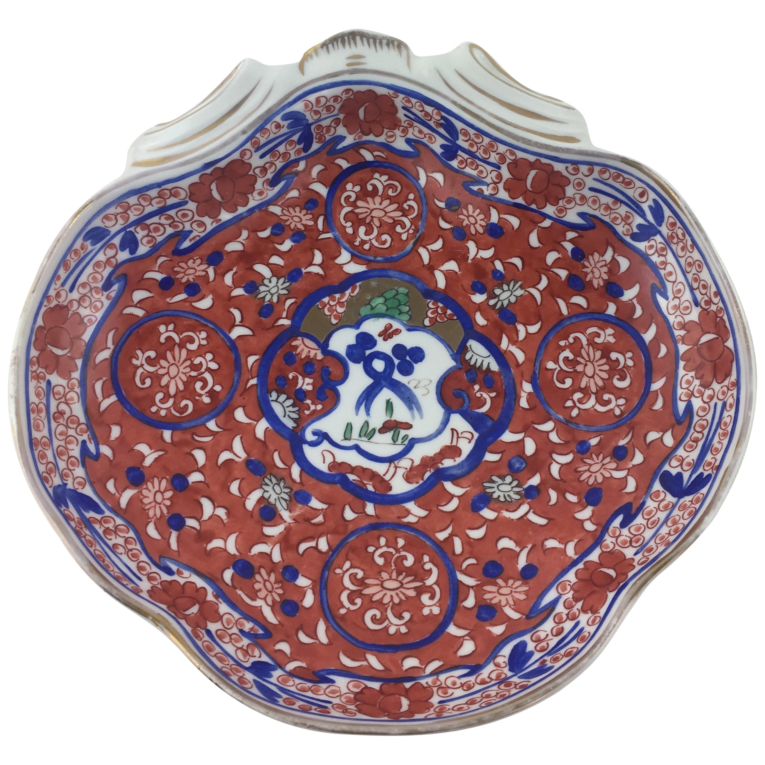 Antique Japanese Imari Oyster Shaped Serving Dish