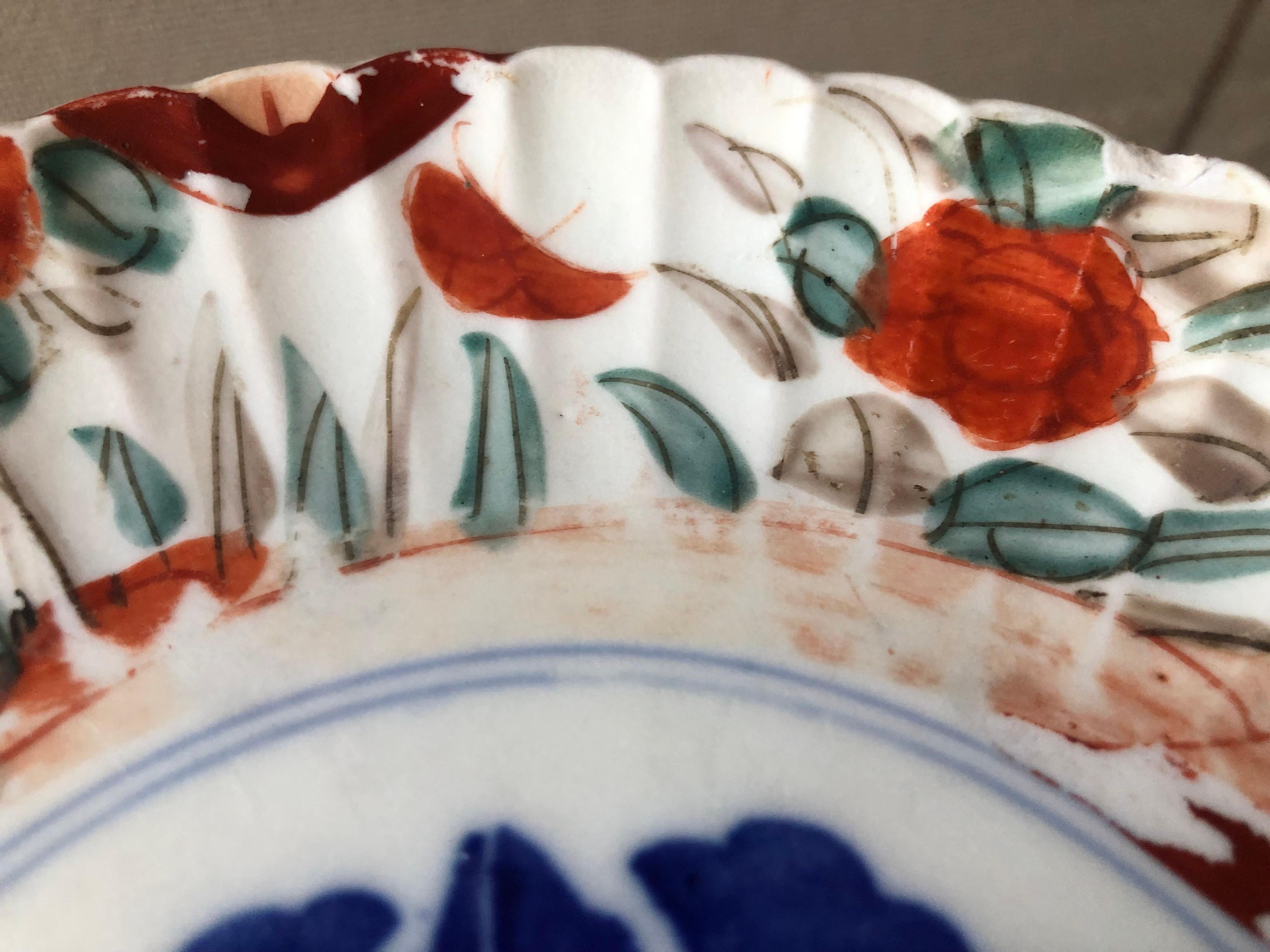 Peint à la main Assiette japonaise Imari ancienne en vente