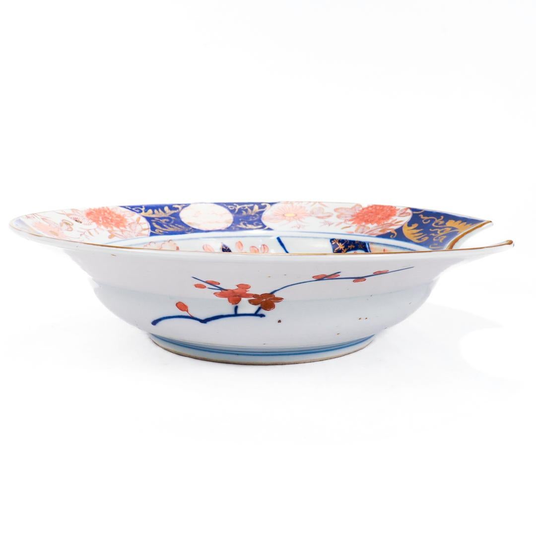 Antique Japanese Imari Porcelain Barber's Bowl For Sale 7