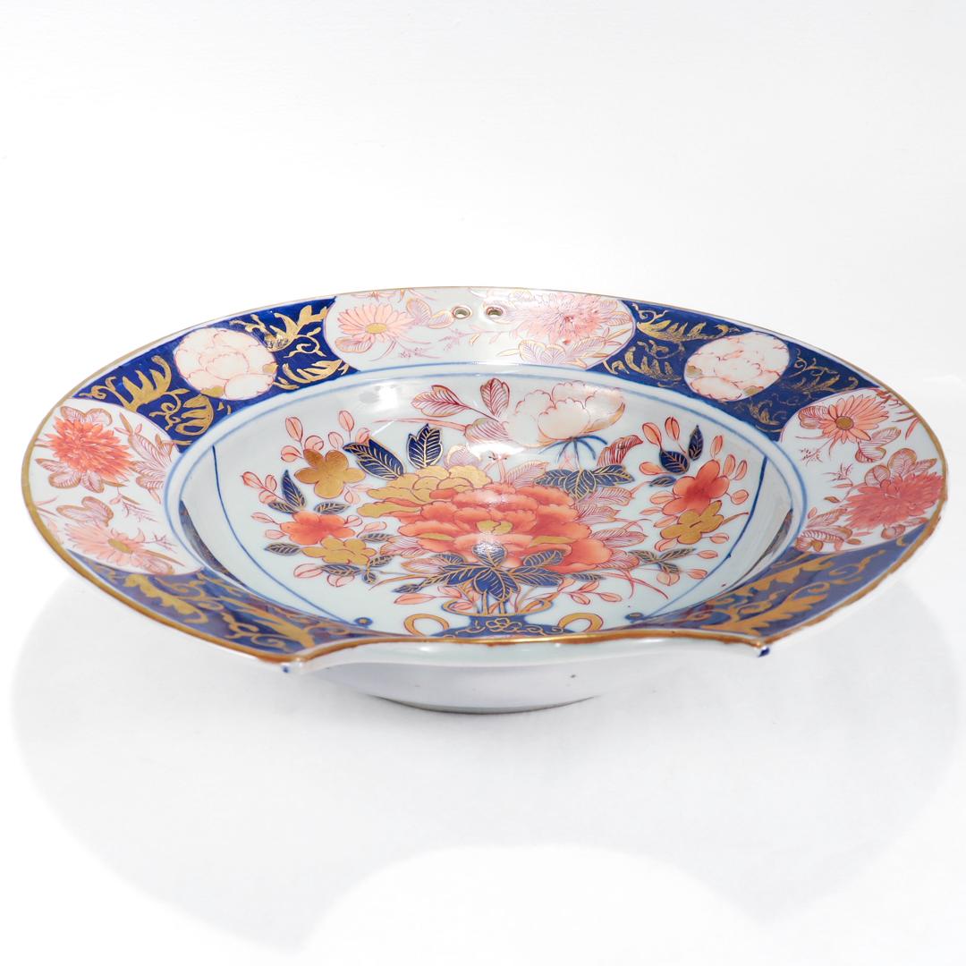 Edo Antique Japanese Imari Porcelain Barber's Bowl For Sale