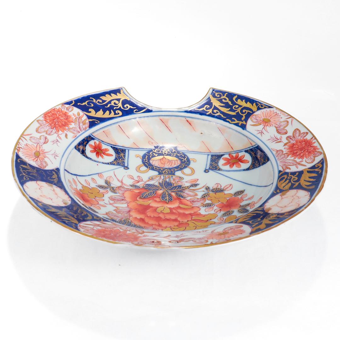 Antique Japanese Imari Porcelain Barber's Bowl For Sale 2
