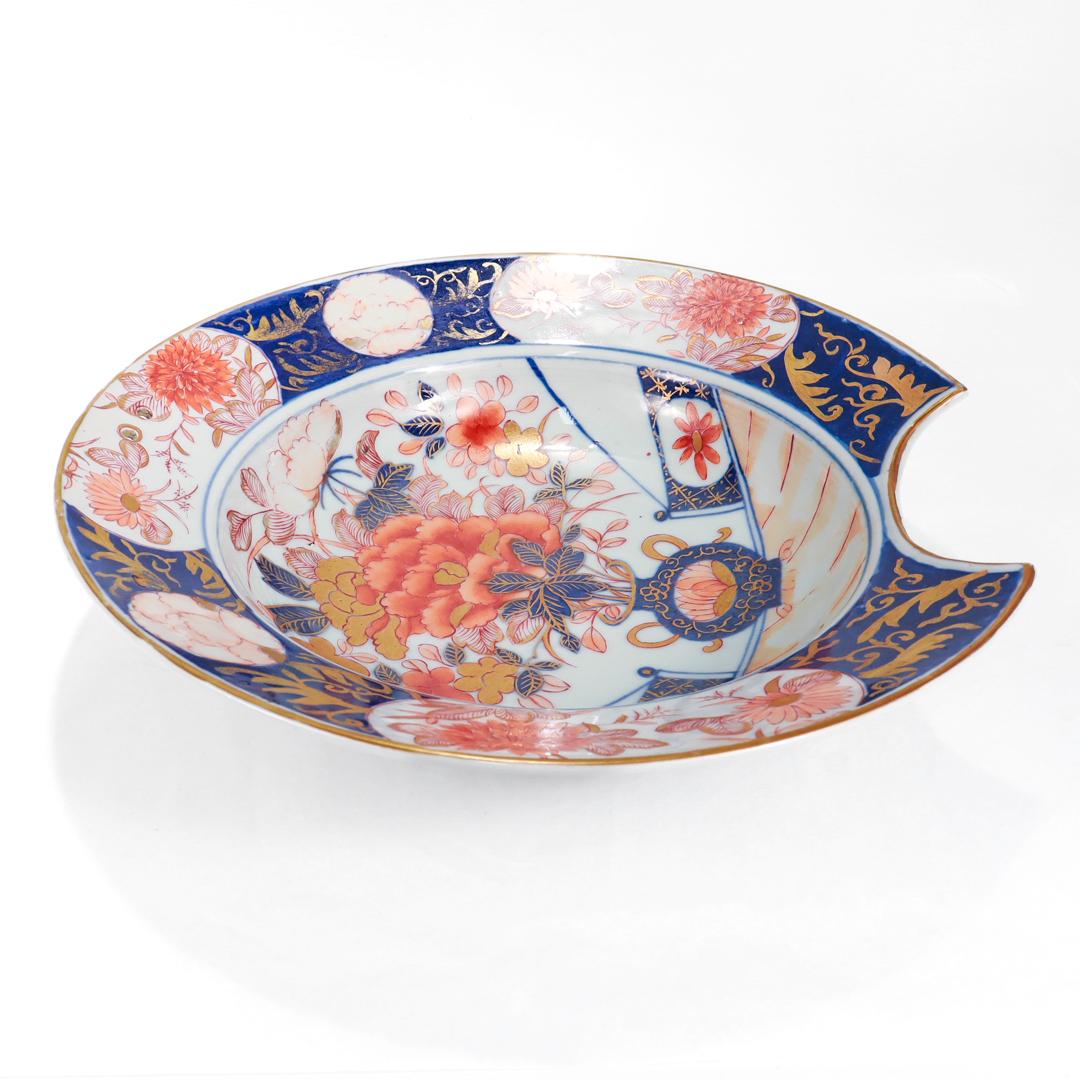 Antique Japanese Imari Porcelain Barber's Bowl For Sale 3
