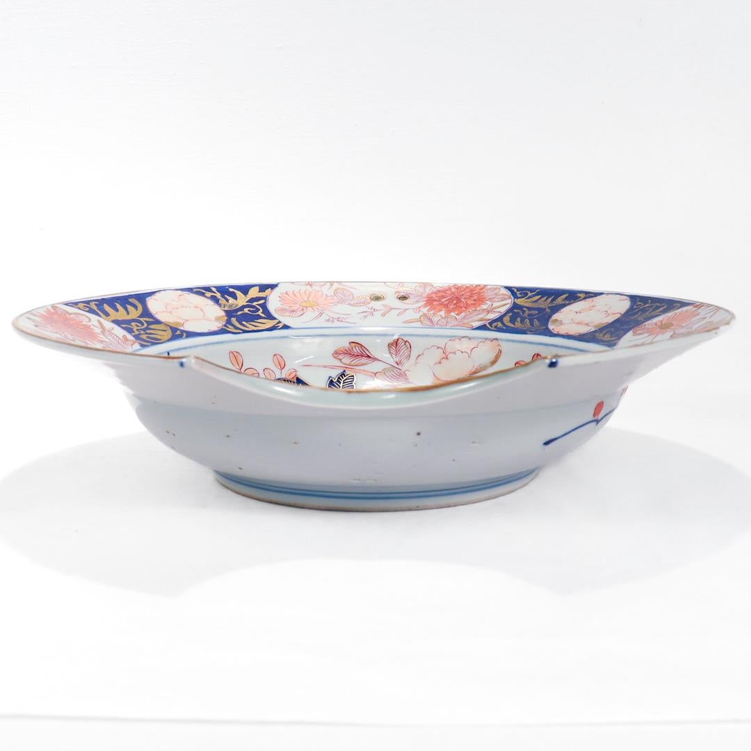 Antique Japanese Imari Porcelain Barber's Bowl For Sale 4