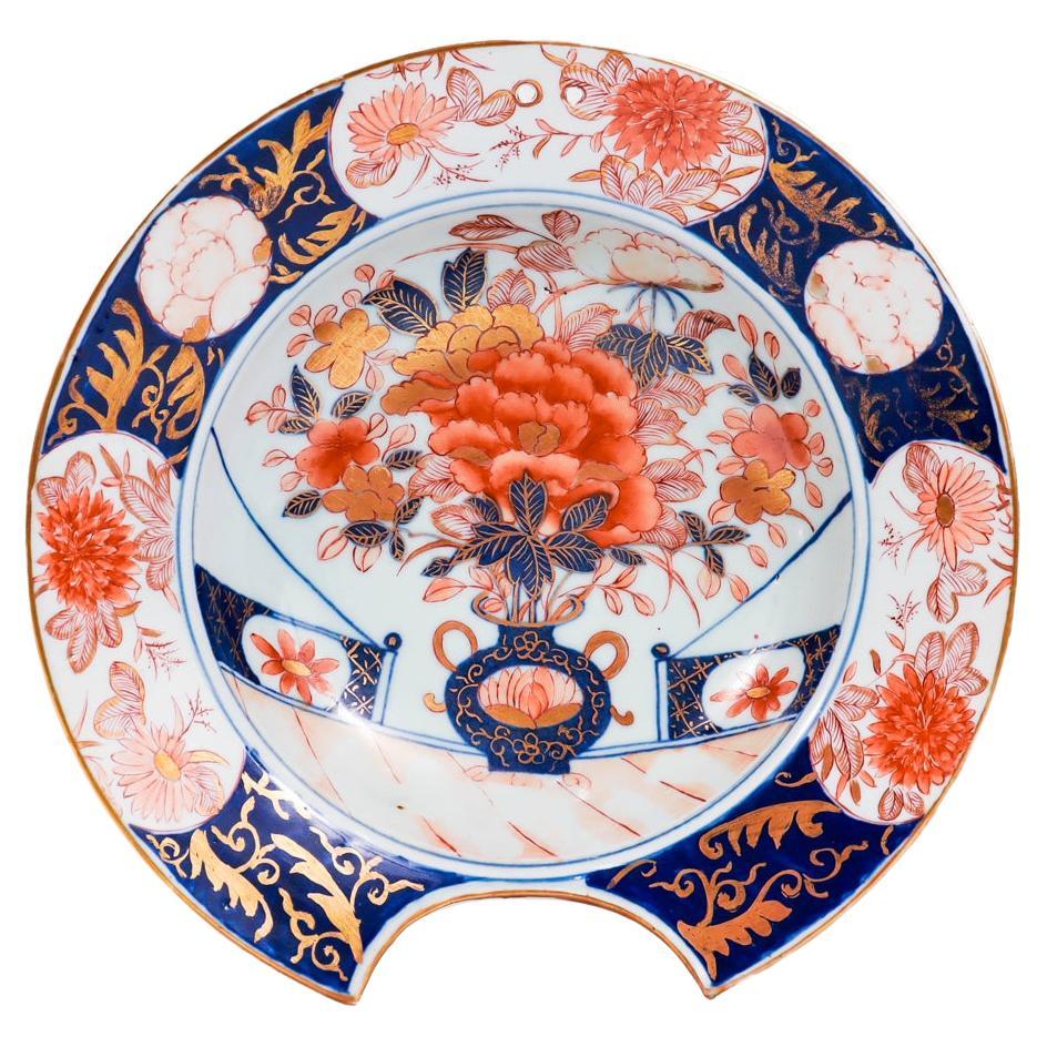 Antique Japanese Imari Porcelain Barber's Bowl For Sale