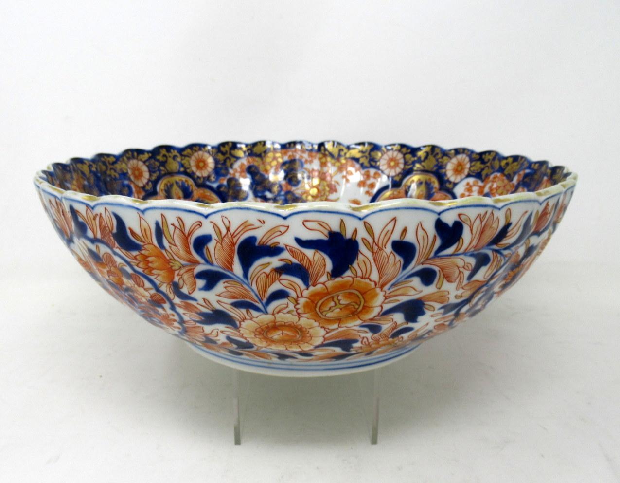 19th Century Antique Japanese Imari Porcelain Bowl Centerpiece by Fukazawa Koransha, Japan