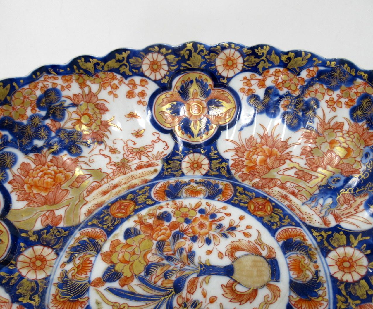 Ceramic Antique Japanese Imari Porcelain Bowl Centerpiece by Fukazawa Koransha, Japan
