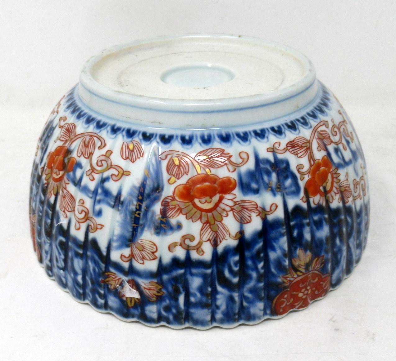 Antique Japanese Imari Porcelain Bowl Centerpiece Fukazawa Koransha Meiji Period 4