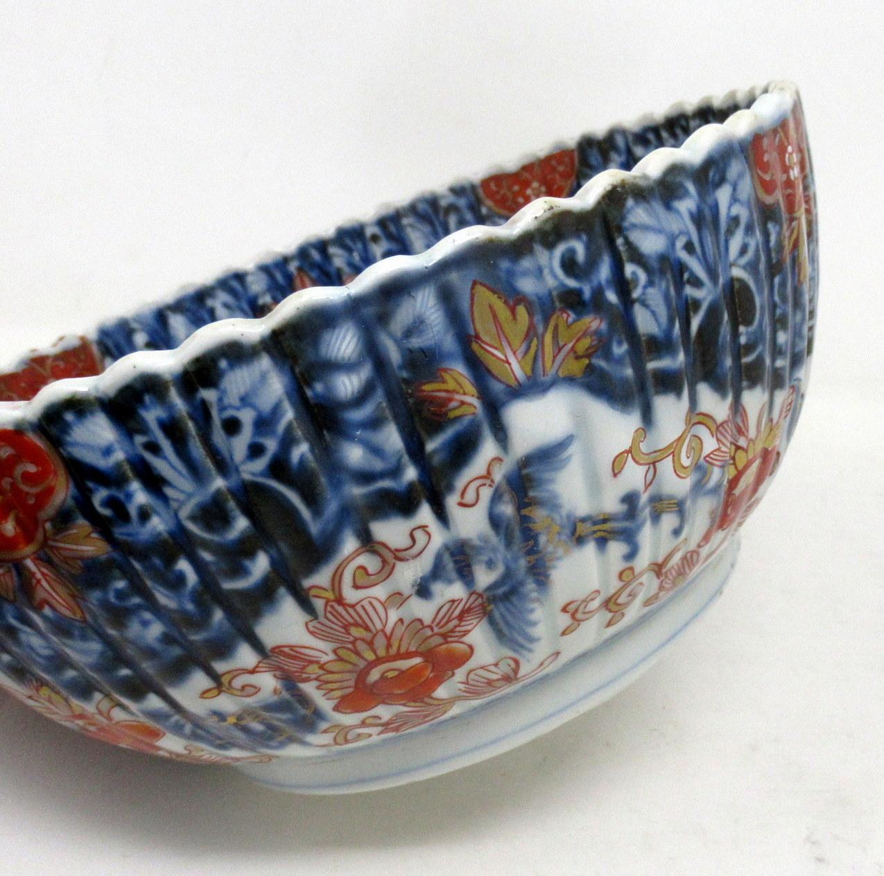Antique Japanese Imari Porcelain Bowl Centerpiece Fukazawa Koransha Meiji Period 5