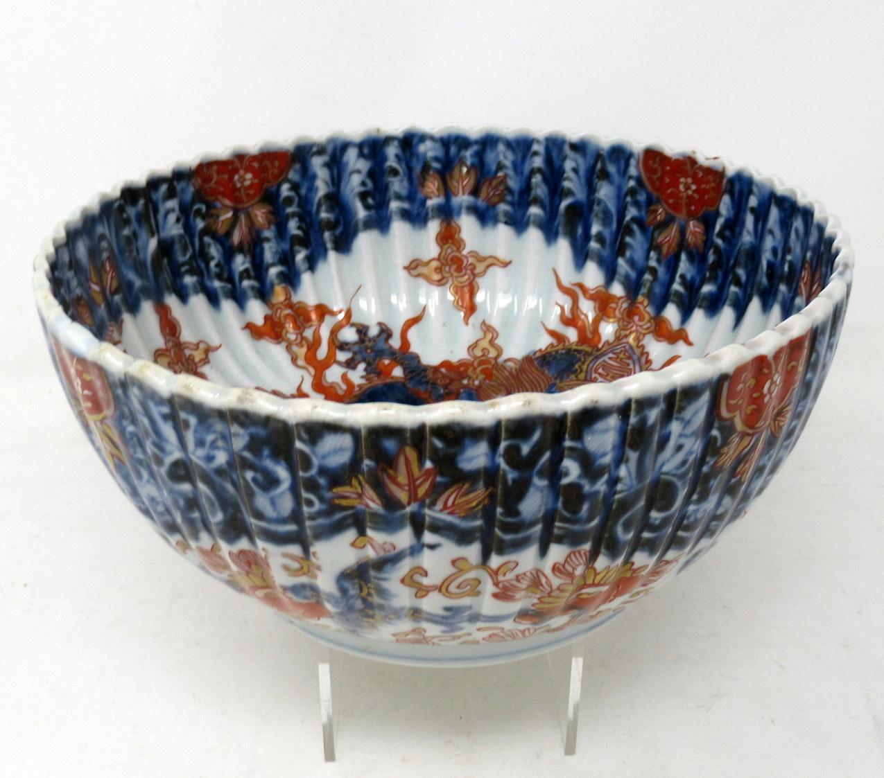 19th Century Antique Japanese Imari Porcelain Bowl Centerpiece Fukazawa Koransha Meiji Period