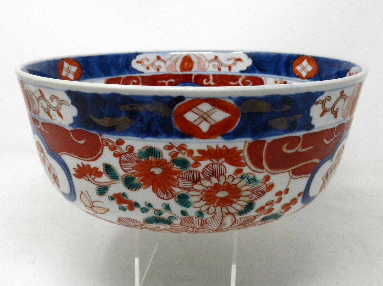 Ceramic Antique Japanese Imari Porcelain Bowl Centerpiece Fukazawa Koransha Meiji Period