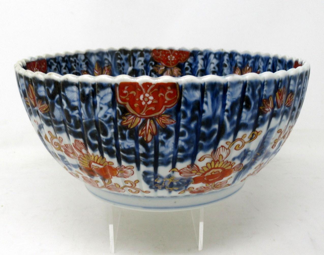 Antique Japanese Imari Porcelain Bowl Centerpiece Fukazawa Koransha Meiji Period 2
