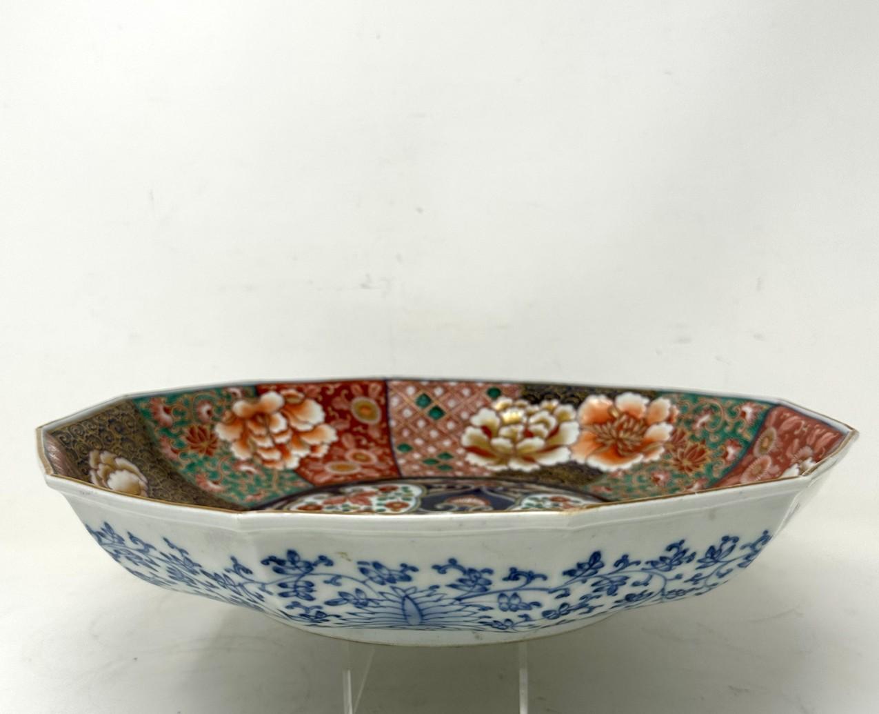 Antique Japanese Imari Porcelain Bowl Centerpiece Fukazawa Koransha Meiji Period 2