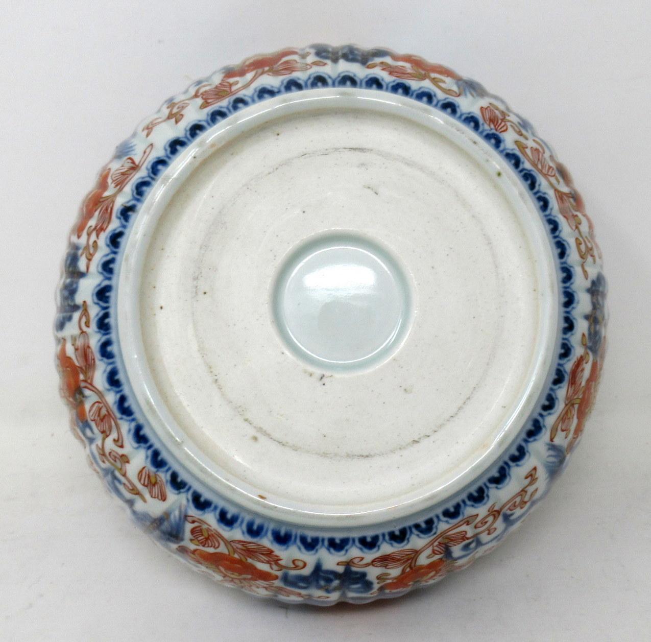 Antique Japanese Imari Porcelain Bowl Centerpiece Fukazawa Koransha Meiji Period 3