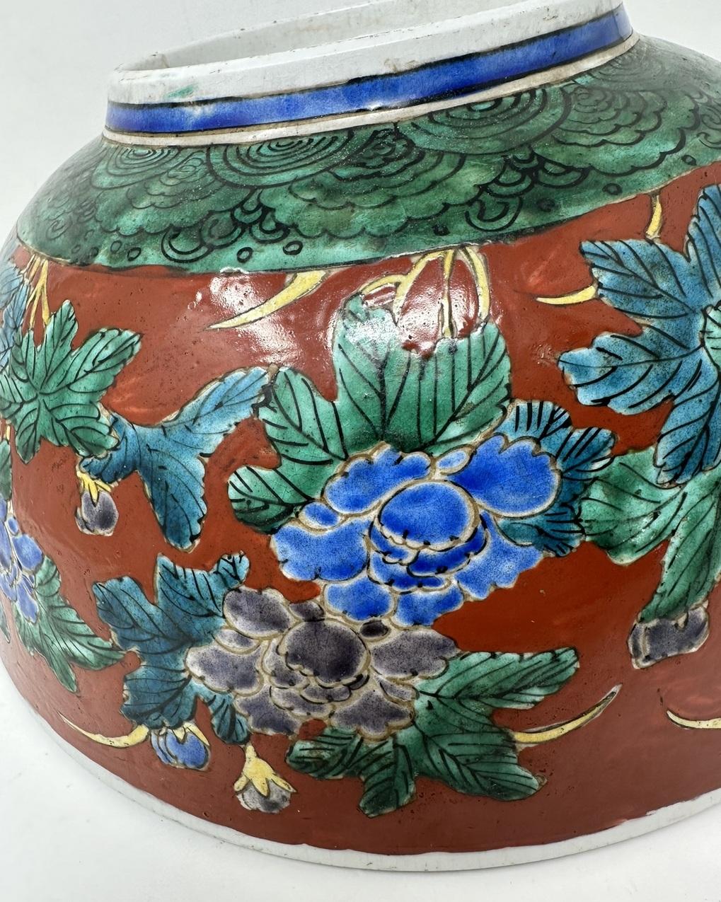 Antique Japanese Imari Porcelain Bowl Charger Centerpece Fukazawa Koransha Japan 5