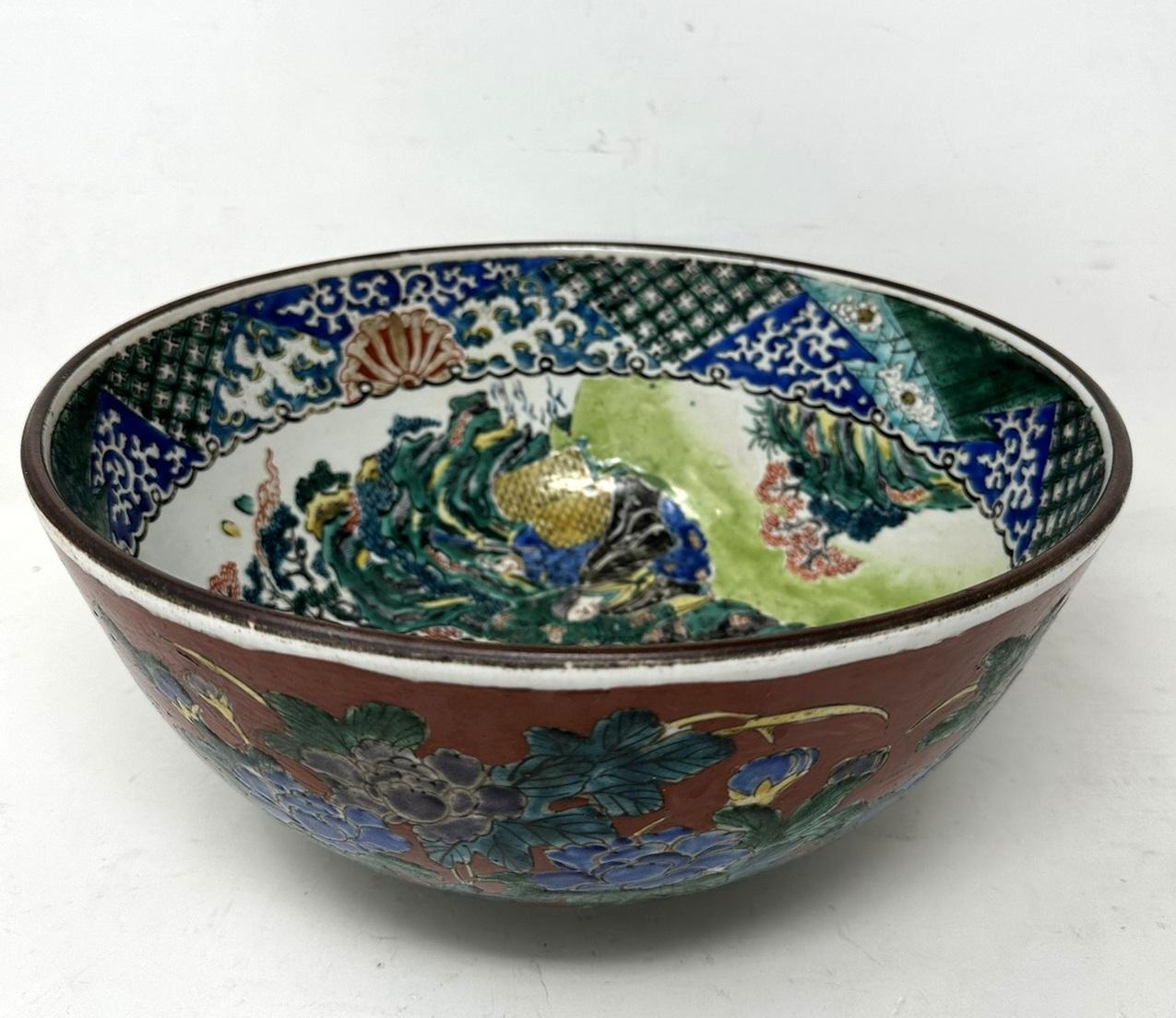 Anglo-Japanese Antique Japanese Imari Porcelain Bowl Charger Centerpece Fukazawa Koransha Japan