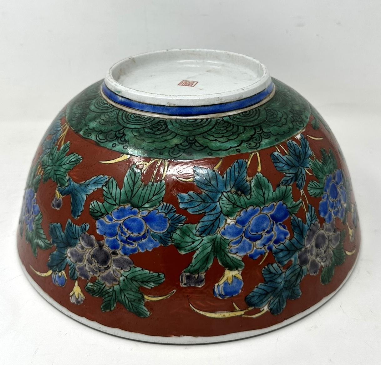 Antique Japanese Imari Porcelain Bowl Charger Centerpece Fukazawa Koransha Japan 2