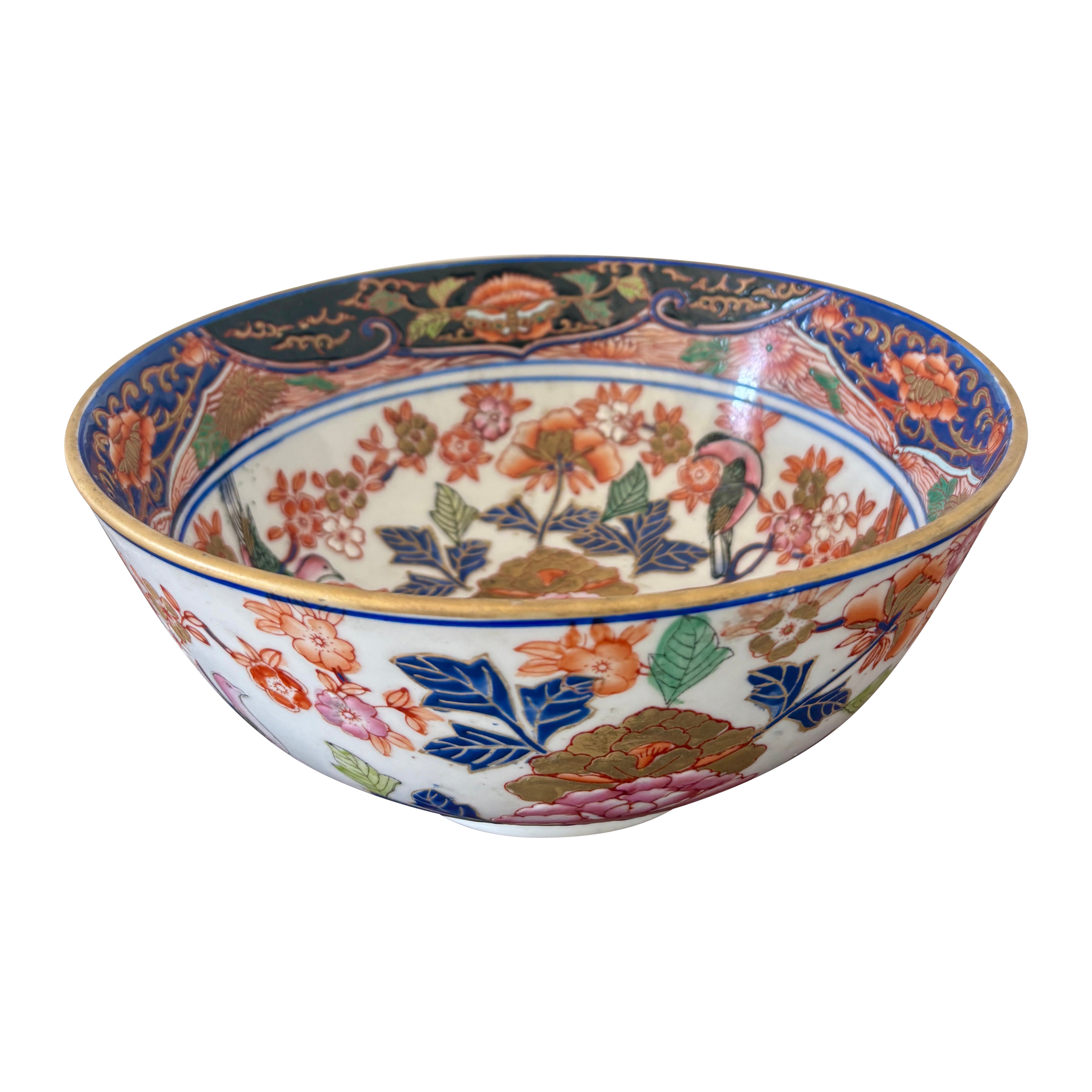 Antique Japanese Imari Porcelain Bowl Decorative Meiji Period Centrepiece