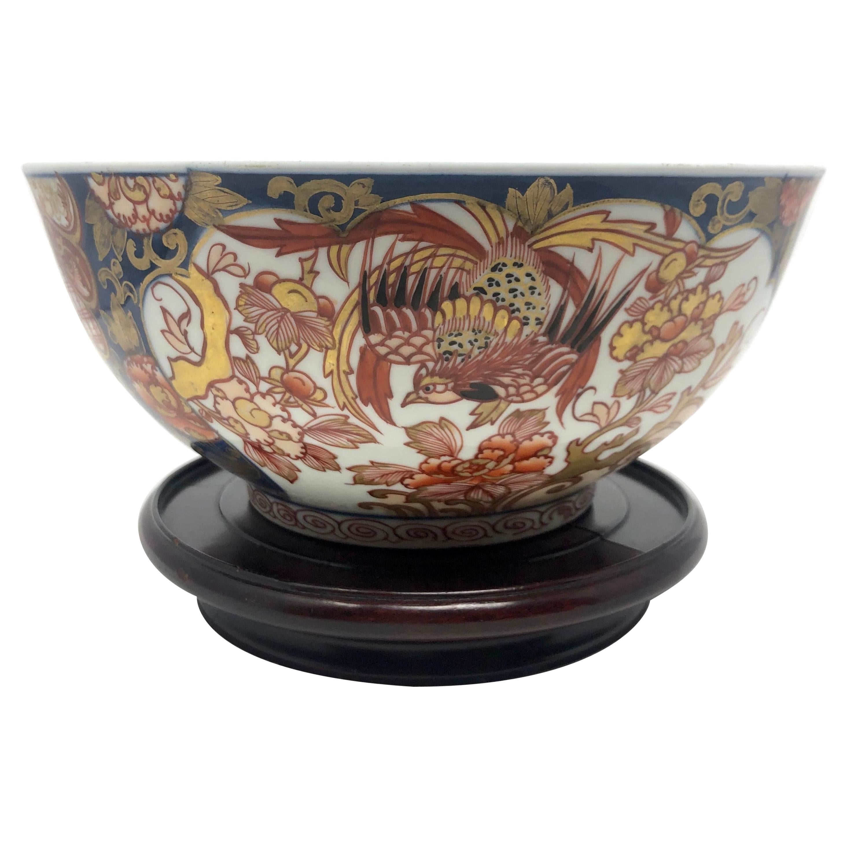 Antique Japanese Imari Porcelain Bowl on Stand, Circa 1900