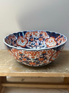 Antique Japanese Imari Porcelain Bowl, Scalloped Rim, Circa 1890