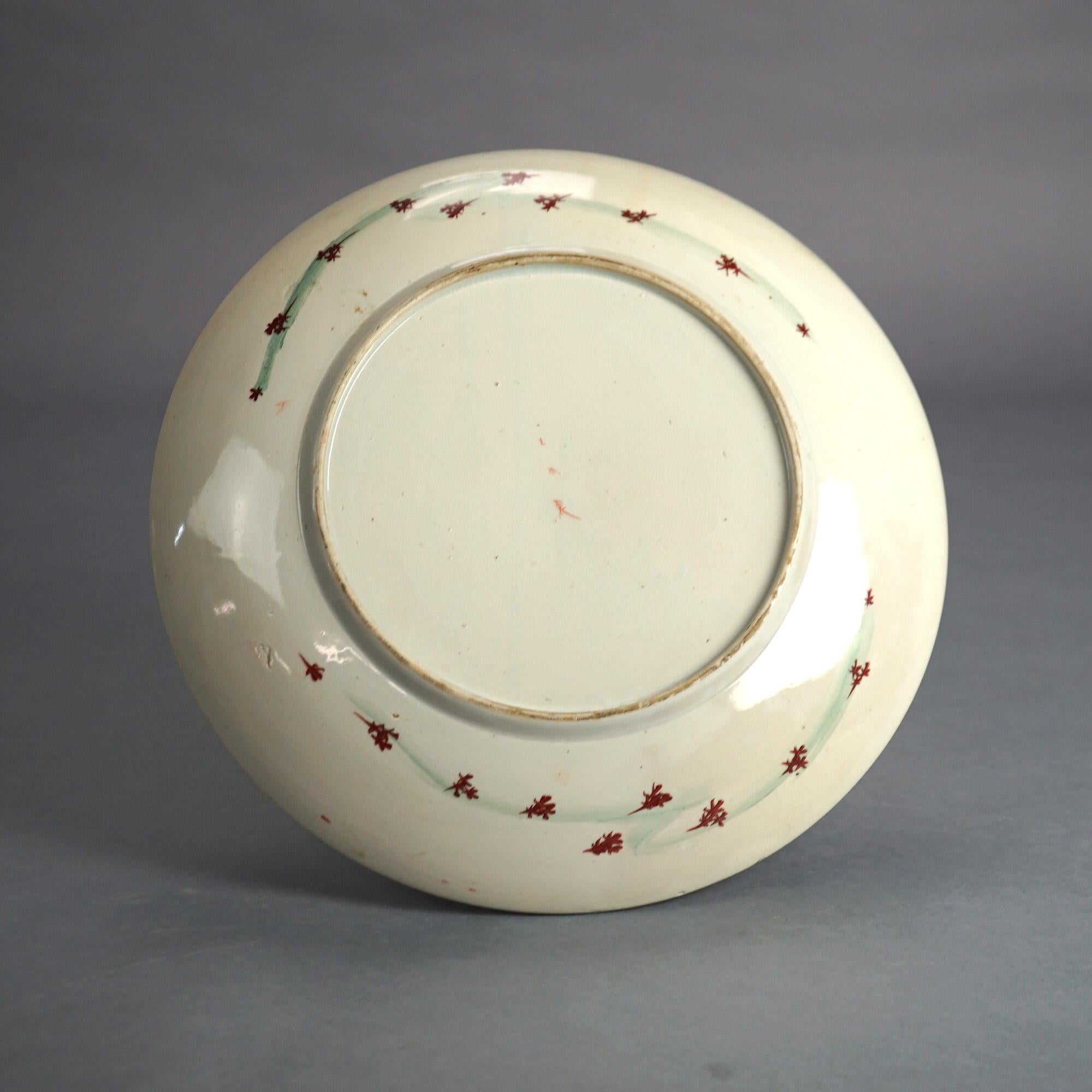 Antique Japanese Imari Porcelain Charger with Garden & Genre Scenes C1920 For Sale 4