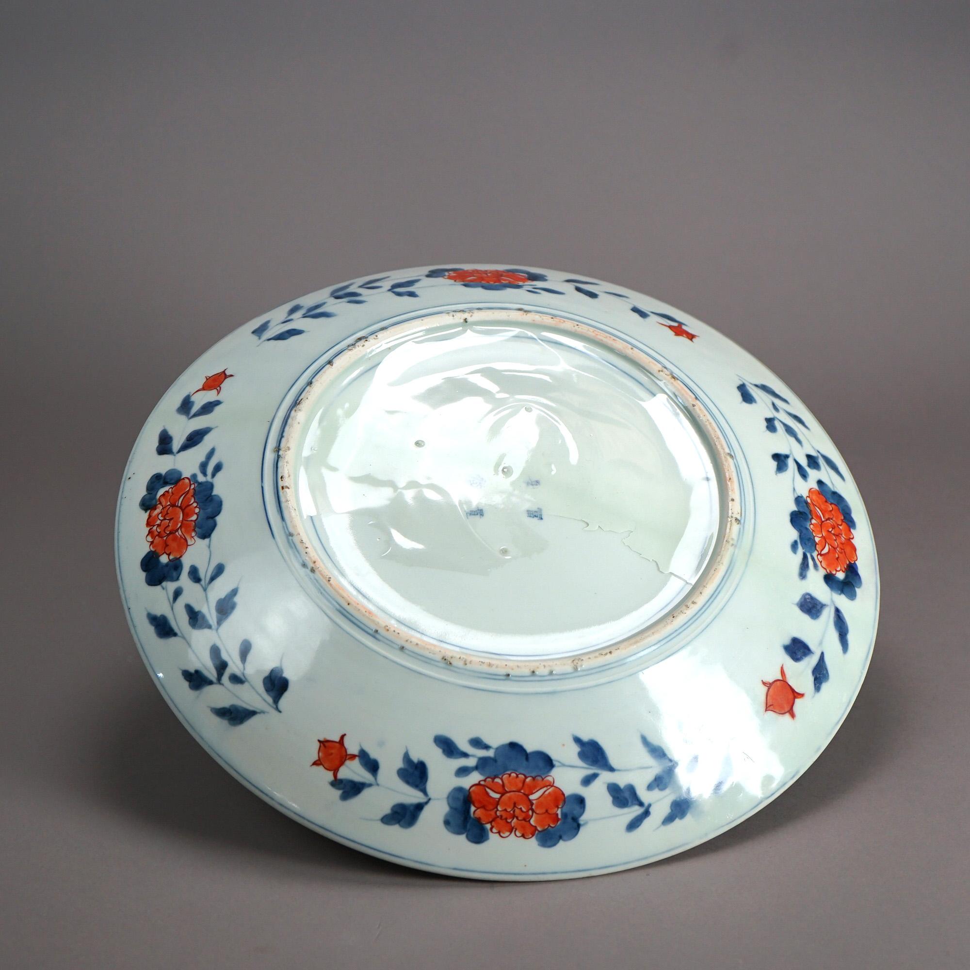 Antique Japanese Imari Porcelain Hand Painted Porcelain Charger C1920 For Sale 2