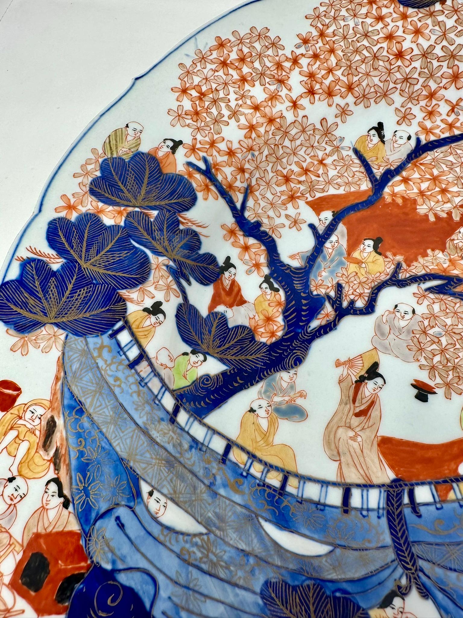 Antique Japanese Imari Porcelain Large Platter or Serving Bowl, Circa 1920's. For Sale 3