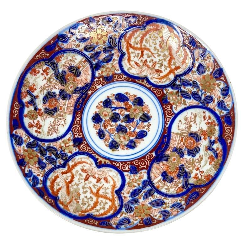 Ancienne assiette japonaise en porcelaine Imari Porcelain #6, Circa 1890's
