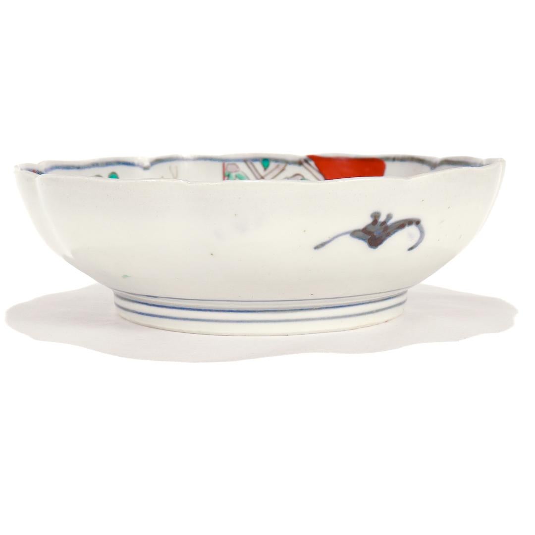 Antike japanische Imari Porcelain Scalloped Schüssel oder Vide Poche im Angebot 2