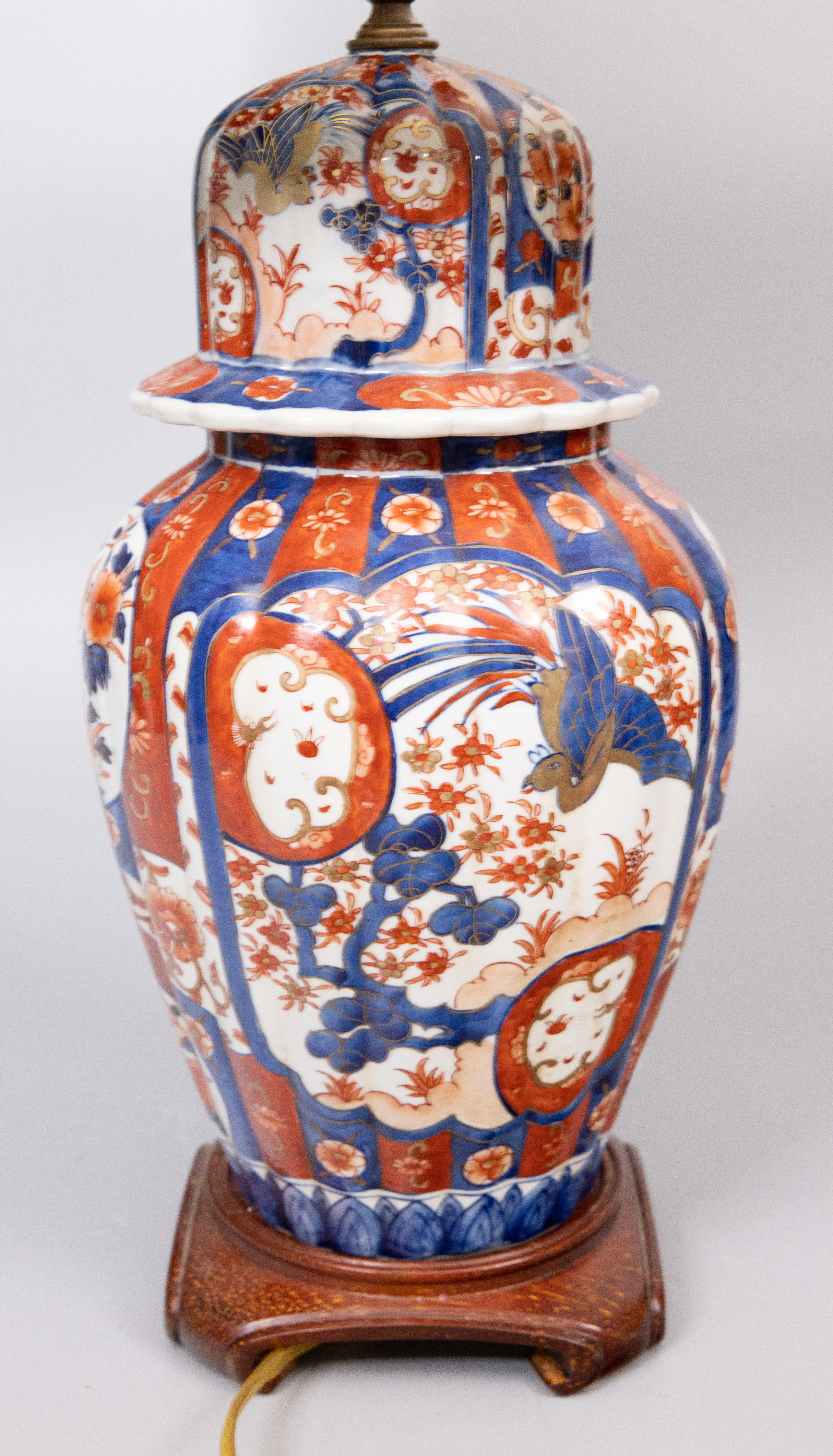 Meiji Antique Japanese Imari Porcelain Vase Ginger Jar Lamp, circa 1900