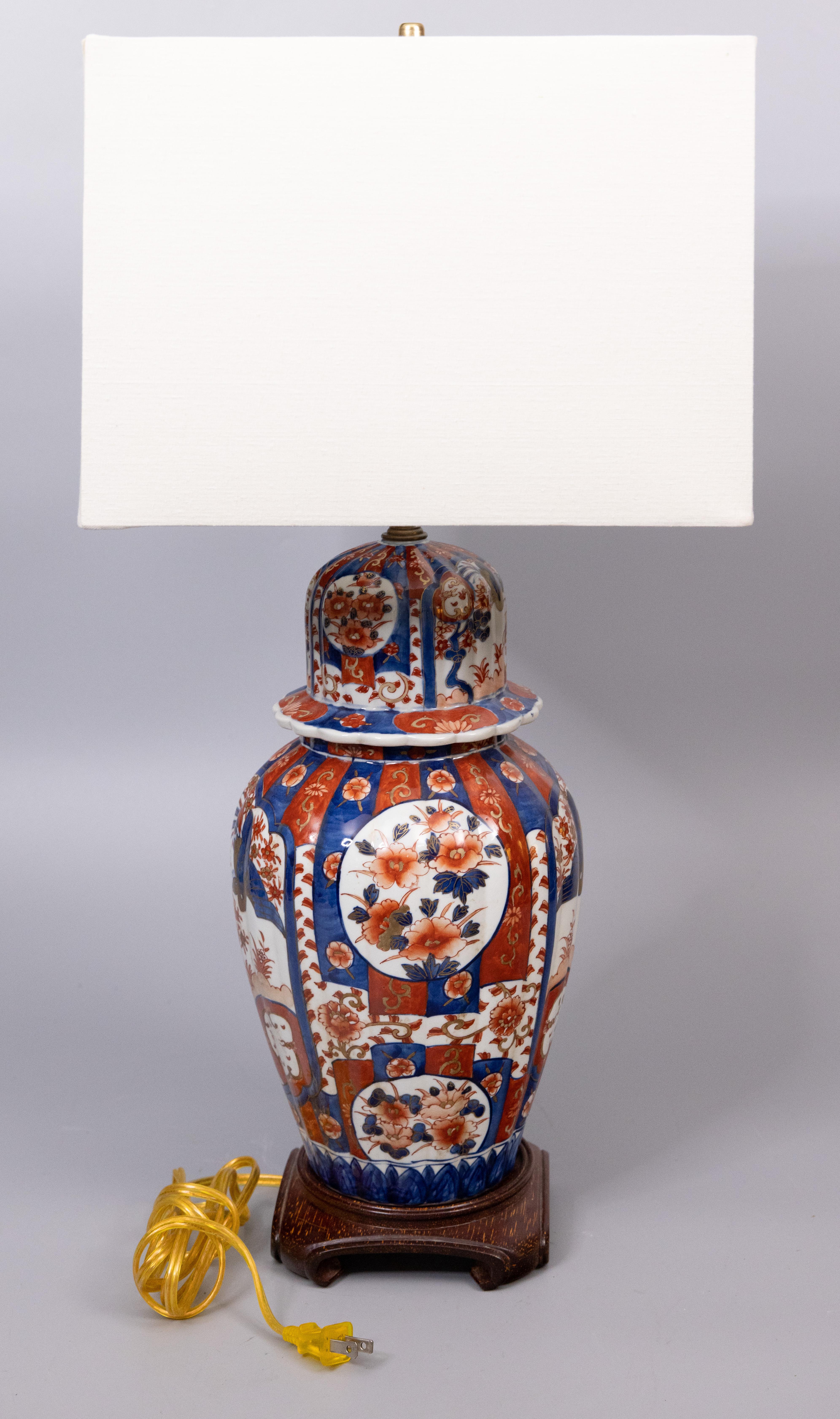 20th Century Antique Japanese Imari Porcelain Vase Ginger Jar Lamp, circa 1900