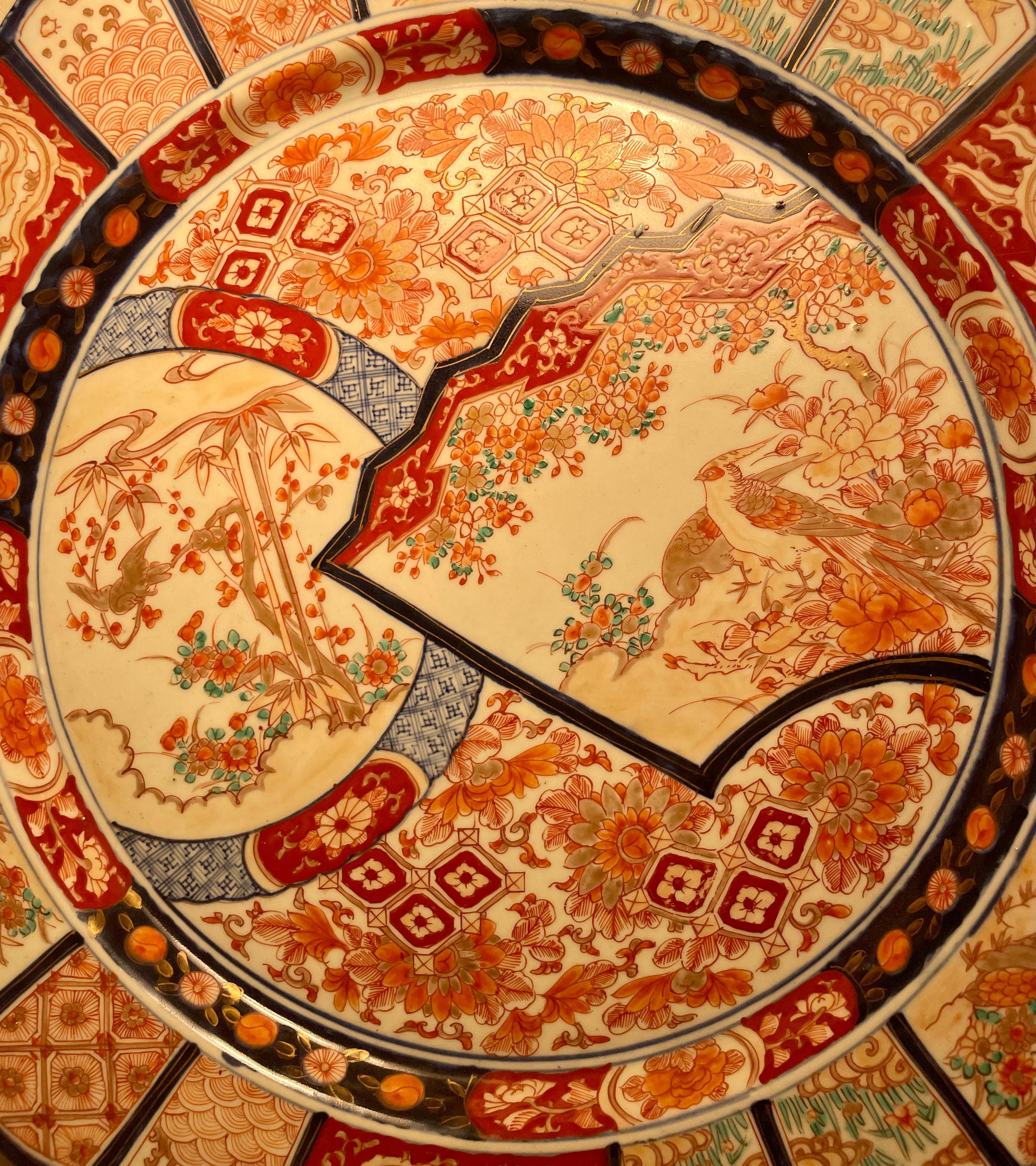 Antique Japanese Imari unusually large plate, circa 1870-80.