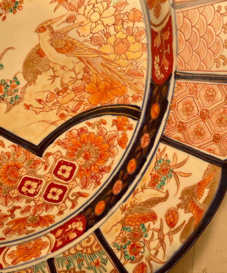 Antique Japanese Imari Unusually Large Plate, circa 187080 For Sale at