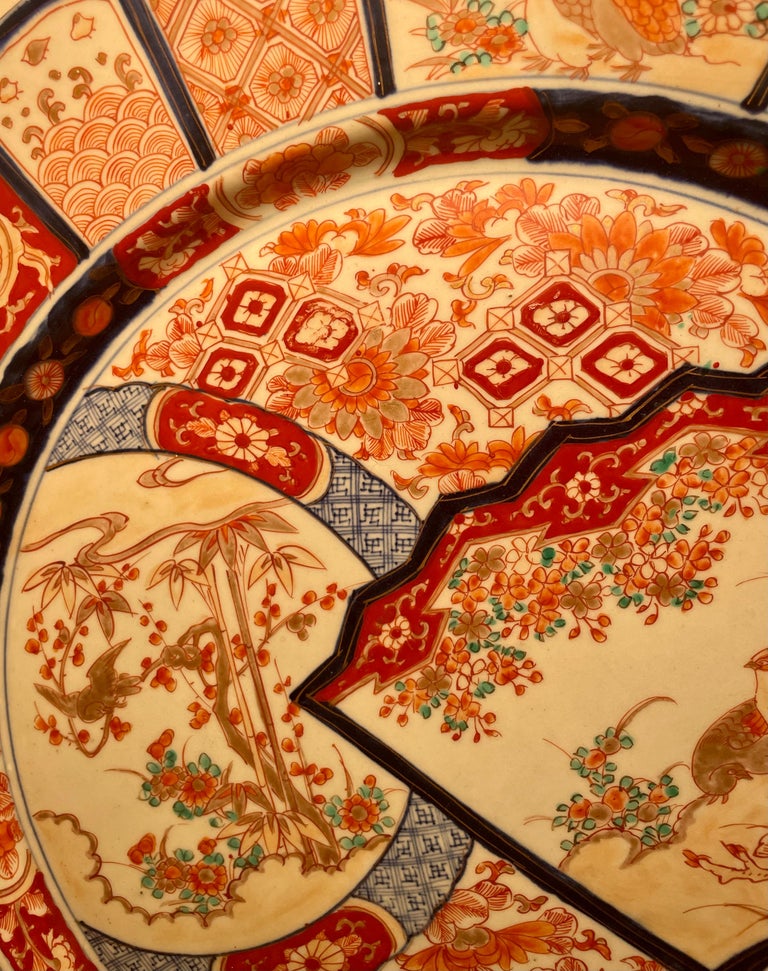 Antique Japanese Imari Unusually Large Plate, circa 187080 For Sale at