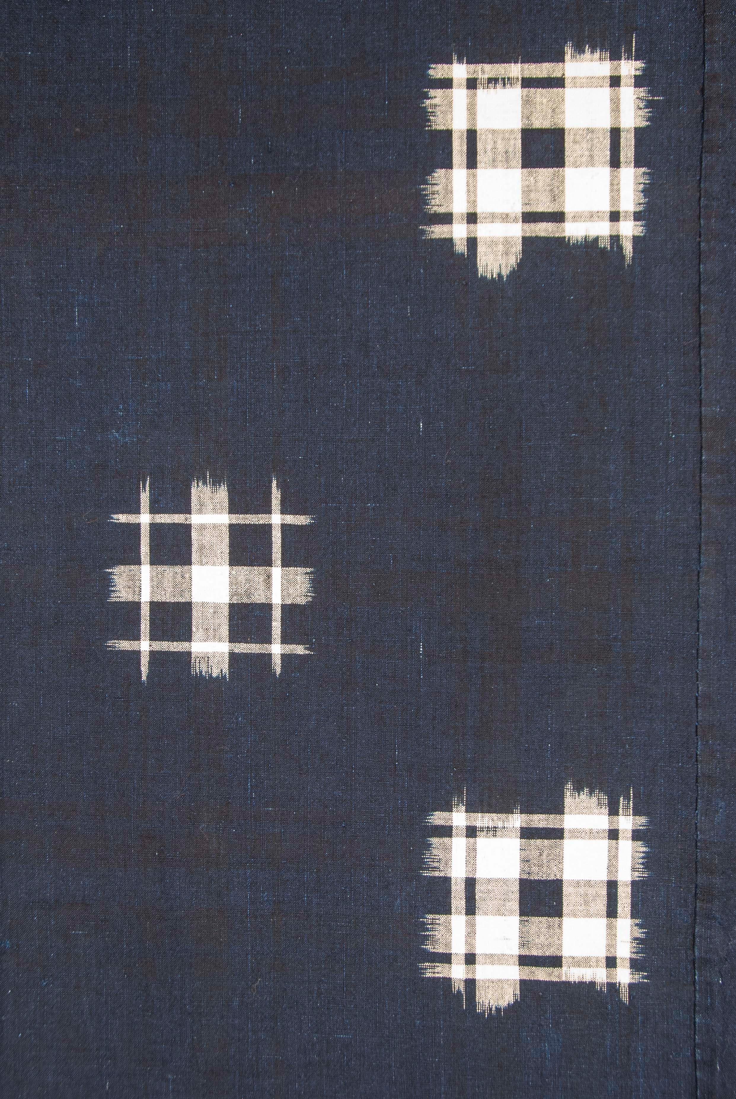 Antiker japanischer indigoblauer doppelseitiger Ikat Futon-Deckel (Japanisch) im Angebot