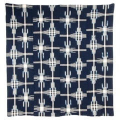 Cubre Futón Japonés Antiguo Doble Ikat Teñido de Índigo