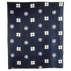 Cubre Futón Japonés Antiguo Doble Ikat Teñido de Índigo