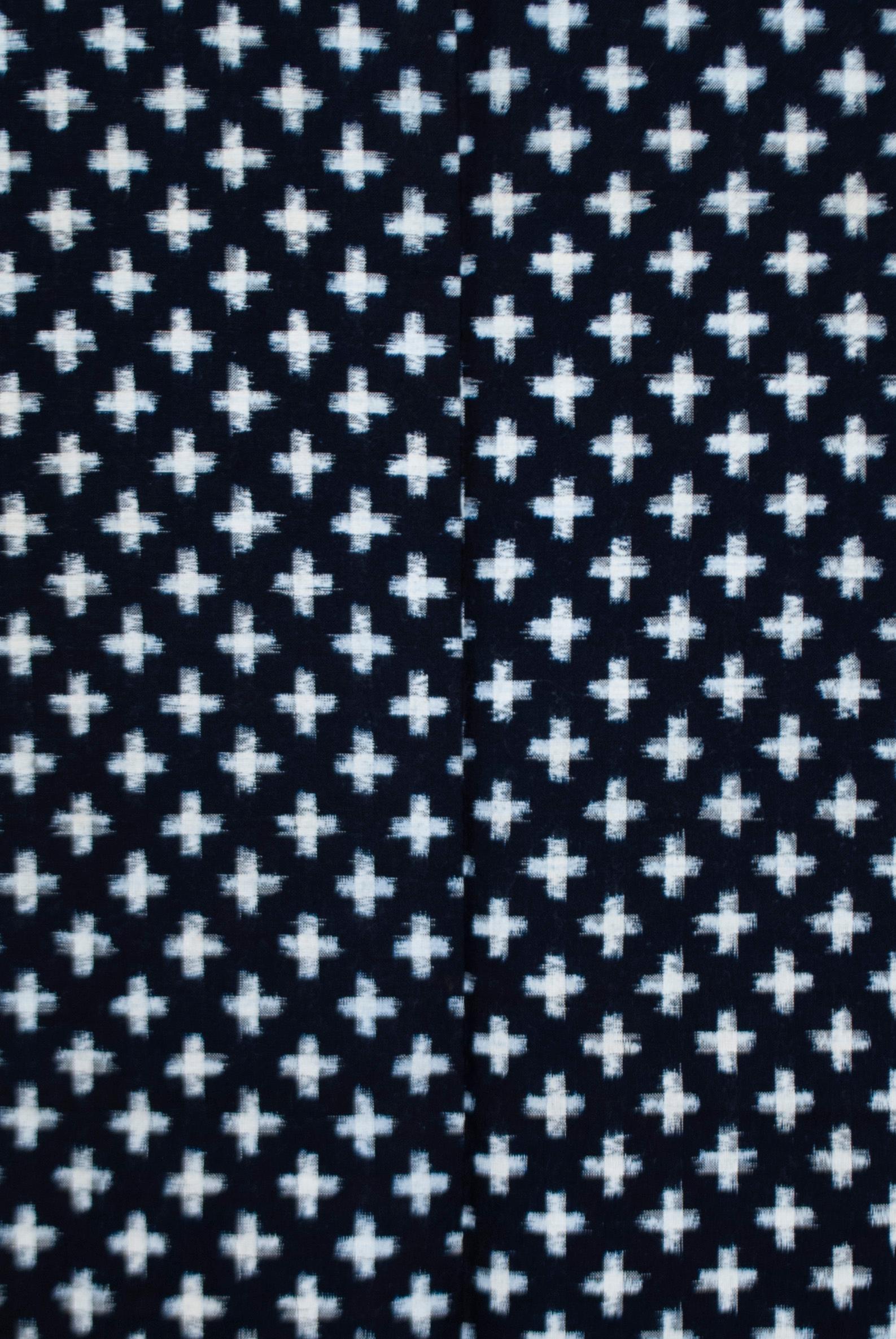 20th Century Antique Japanese Indigo-Dyed Double Ikat Kimono For Sale